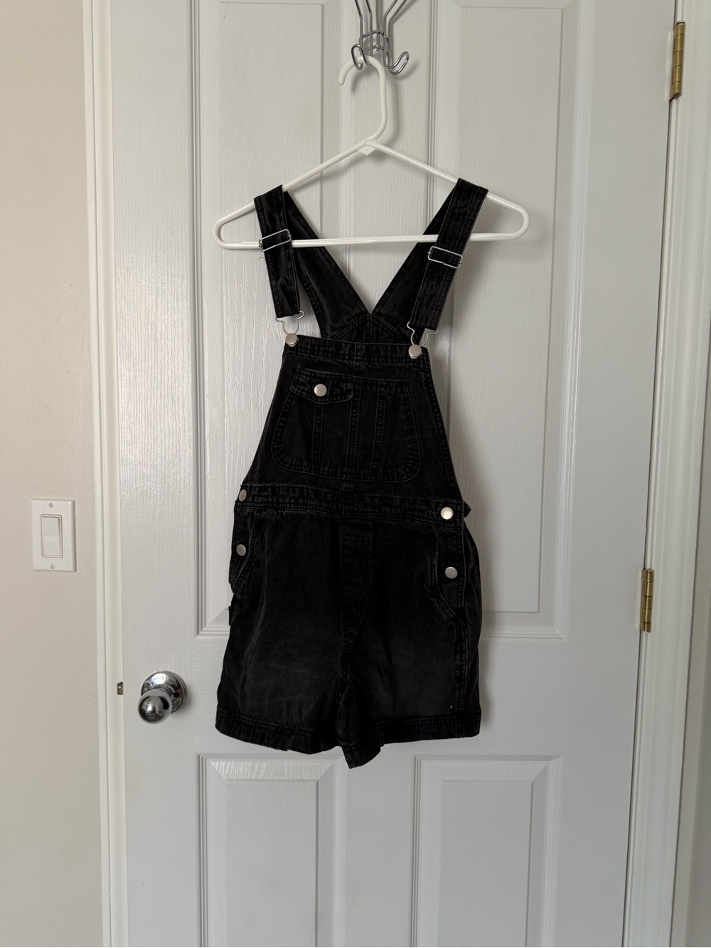 Black Short Overalls One-Piece